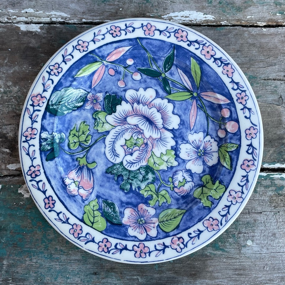 Ceramiche floral hand painted salad plate Italy